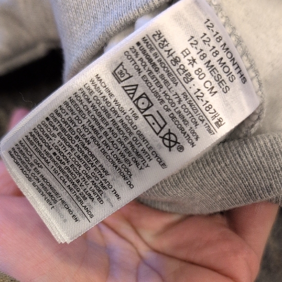 GAP Kids Light Gray Zip-Up Hoodie - Picture 5 of 5